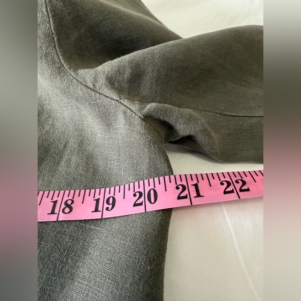 L’AGENCE | SZ Medium | Dolly Olive Green Cropped Military Style Blazer | Linen - Picture 7 of 11